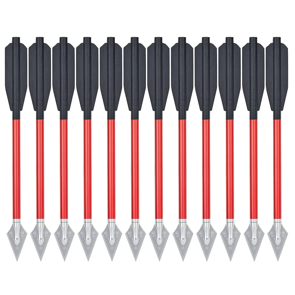 12/24 pcs Hunting Aluminum Tips Bolt 6.25inch Arrow for Archery 50/80lb Short Arrow Bow Assories Hunting Shooting Arrow