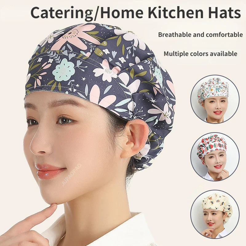 12 Colors Dustproof Cooking Cap Breathable Hotel Cook Cap New Elastic Kitchen Hat Men Women Chef Hat Restaurants Accessories