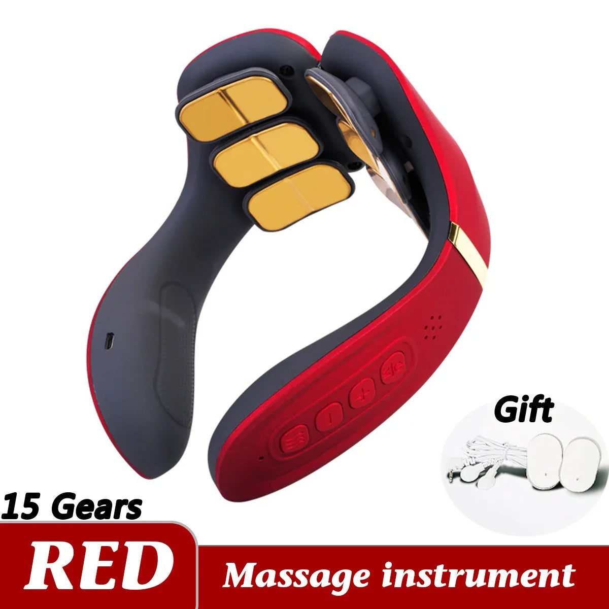 12 Heads Neck Massager Electric Cervical Massage Pulse Magnetic Therapy Hot Compress Neck Protector 15 Gears WIth Remote Control