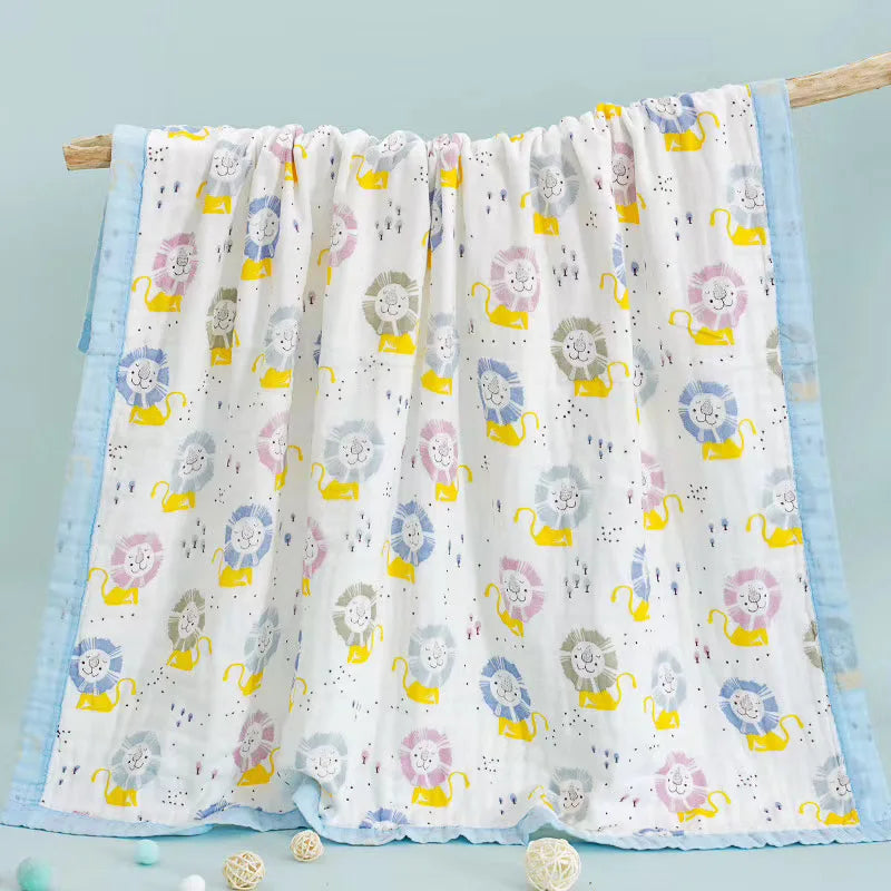 120*150cm Six Layers Muslin Cotton Baby Blankets Newborn Boys Girls Receiving Swaddle Wrap Kids Swaddling Bedding Sheet