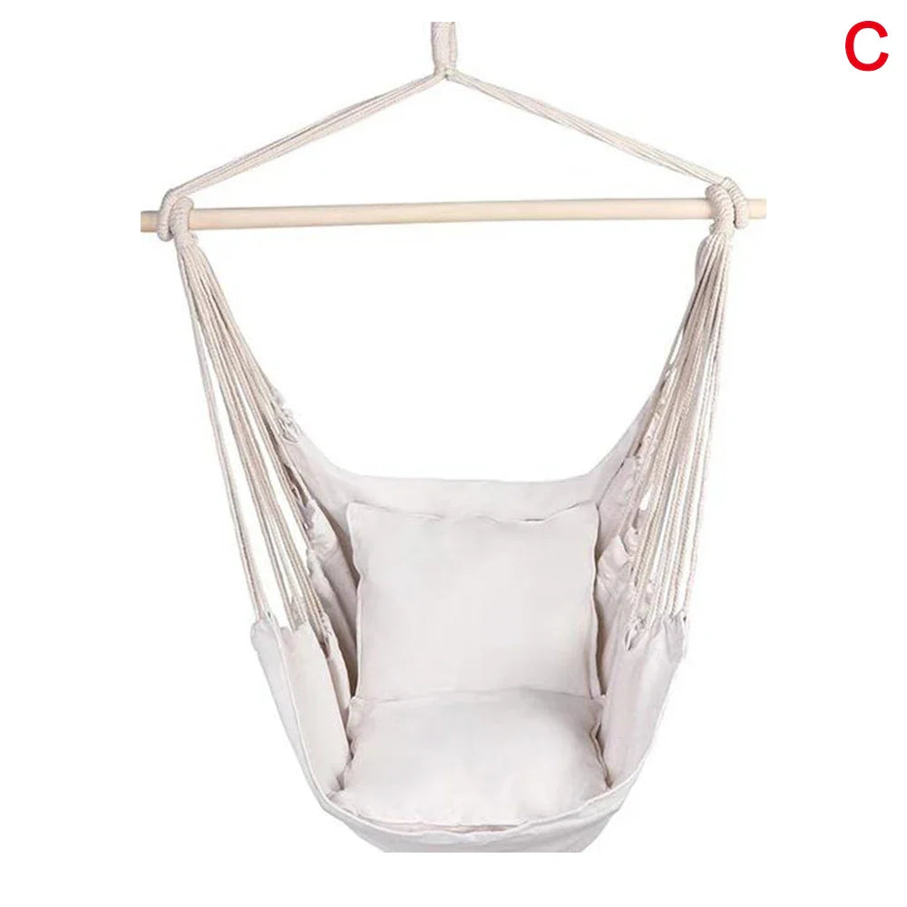 120KG Garden Hanging Chair Fabric Camping Rope Bed Bedroom Swing Seat Hammock Chair Hanging Hammock Hammock Swings