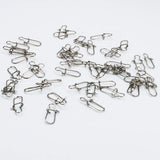 120pcs/box 6 Size Snap Stainless Steel Hook Lock Pin Swivel Solid Ring Safety Snaps Fishing Hooks Connector Fishing Tackle Tool