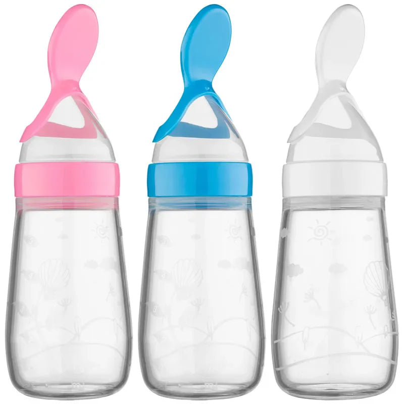 125ML Rice Paste Bottle Baby Spoon Feeder Dropper Silicone Spoons For Feeding Medicine Toddler Of Utensils Newborn Accessories