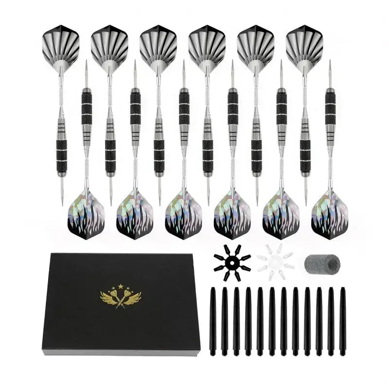 12PCS 22g Darts Set Safety Steel Tip Dart Handle Dart Leaves Flight Indoor Sports Entertainment Practice Shooting Throwing