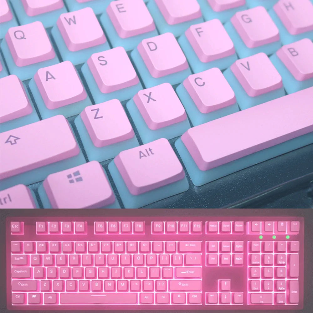 130 Keys Pudding Keycaps OEM Profile PBT Double Shot Keycap For Mx Switch Mechanical Keyboard ISO Layout RGB Backlit Key Caps