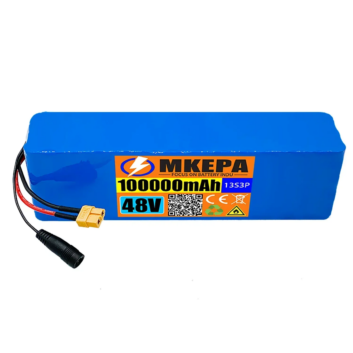 13S3P 48V 100000mAh 100Ah Lithium-ion Battery Pack with 1000W BMS for 54.6V E-bike Electric Bicycle Scooter