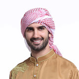 140cm*140cm Arab Men's Red Plaid Head Scarf Hat Turban And Head Circle Muslim Headband Dubai Turban Saudi Men's Turban Keffiyeh