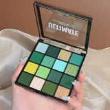 16 Color Eye Shadow Matte Pearlescent Powder Delicate Easy To Clear Eyeshadow Palette Green Spirit Pigment Earth Color Eyeshadow