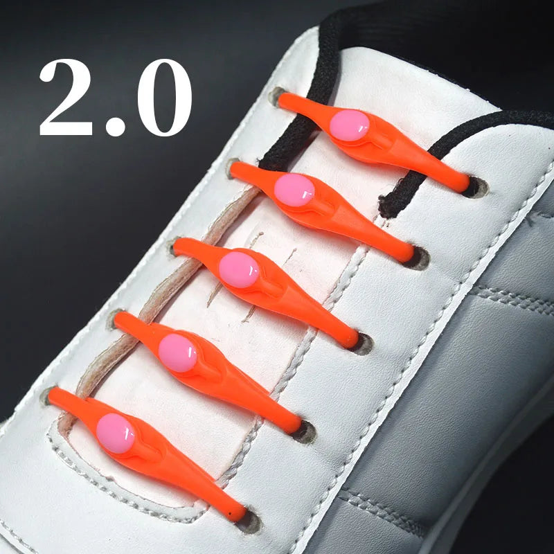 16pcs Silicone Shoelaces Round Elastic Shoe Laces Special No Tie Shoelace For Men Women children All Sneakers Fit Strap ShoeLace