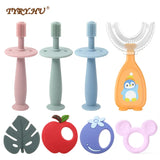 1PC Baby Toothbrush Children 360 Degree U-shaped Child Toothbrush Soft Baby Silicone Teether Brush Kids Teeth Oral Care Cleaning