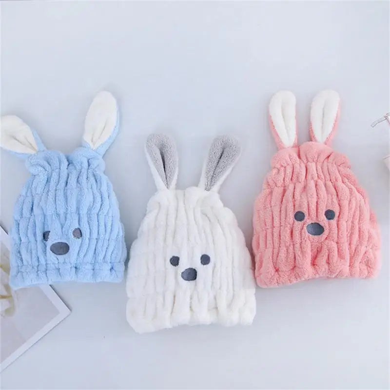 1PC New Cartoon Cute Dry Hair Cap For Girls Thickened Water-absorbing Washing Bag Hair Towel Children Baby Shower Cap Baby Items