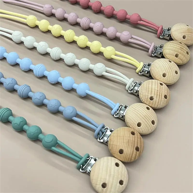 1PC Silicone Baby Pacifier Clips Anti-lost Pacifiers Chain Nipple Holder For Nipples Clip Newborn Baby Teething Toys Chew Gifts