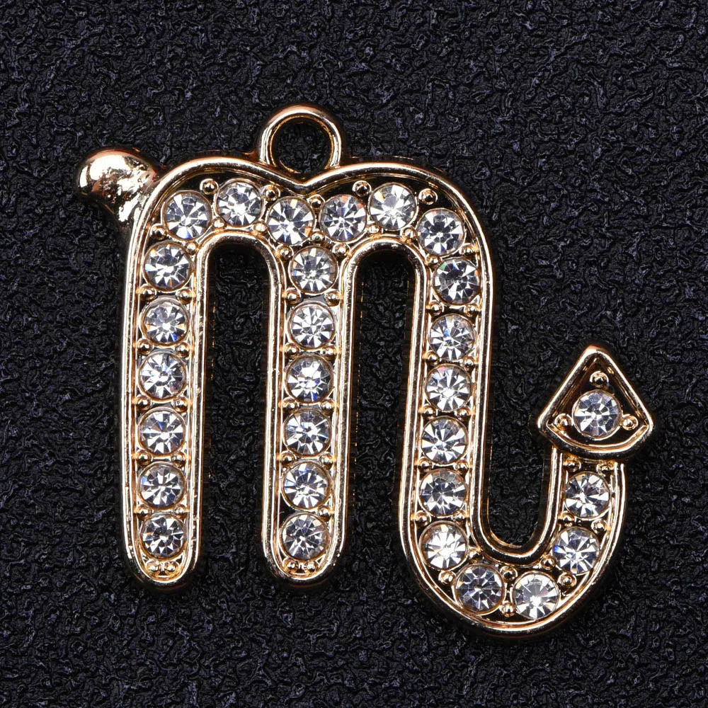 1PCS Zodiac Signs Metal Chrams JIBZ Accessories Decoration Golden Silver Constellations Croc Shoe Buckle Charm for Kind Gift