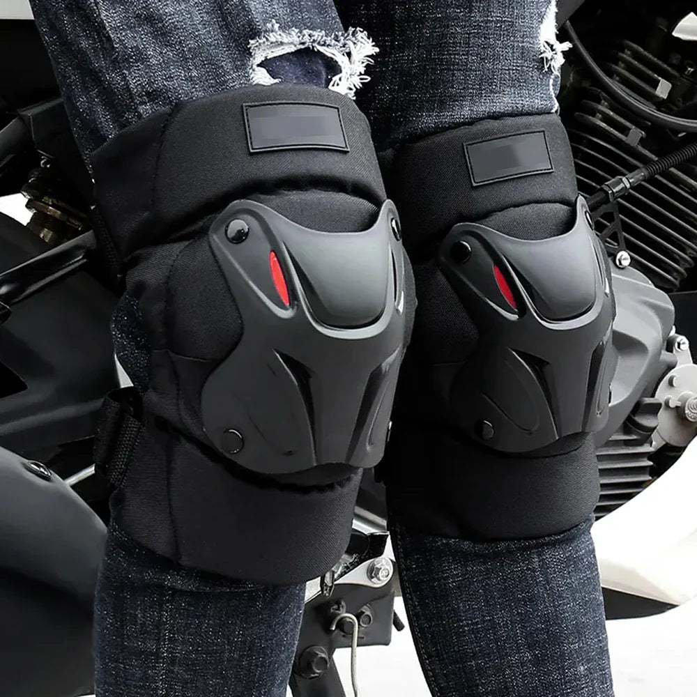 1Pair Knee Brace Elbow Protection Pads Shock Absorption Keep Warm Motorcycle Knee Elbow Pads Safety Protector for Outdoor Sports