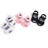 1Pair Summer Baby Infant Girls Shoes Breathable Anti-Slip Bow Sandals Toddler Kids Soft Soled First Walkers Shoes For 0-18M