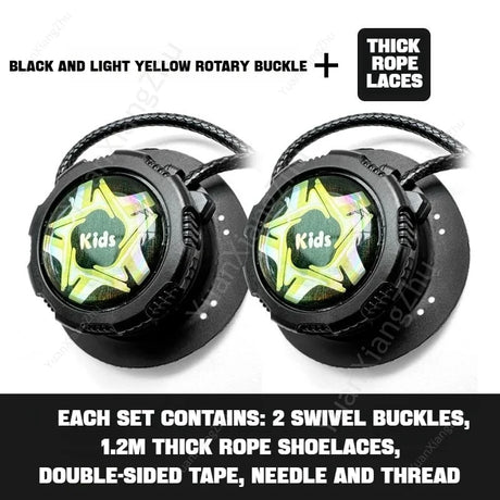 1Pair Swivel Buckle Automatic Shoelaces Without ties Adult Kids Sneakers Thick Round Laces Lazy No Tie Shoelace Shoe Accessories