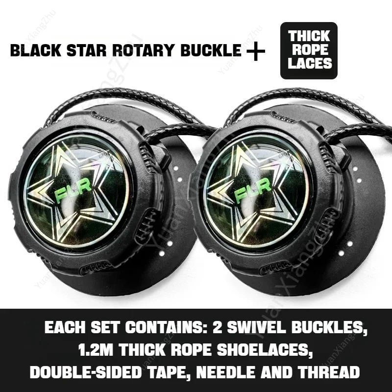 1Pair Swivel Buckle Automatic Shoelaces Without ties Adult Kids Sneakers Thick Round Laces Lazy No Tie Shoelace Shoe Accessories