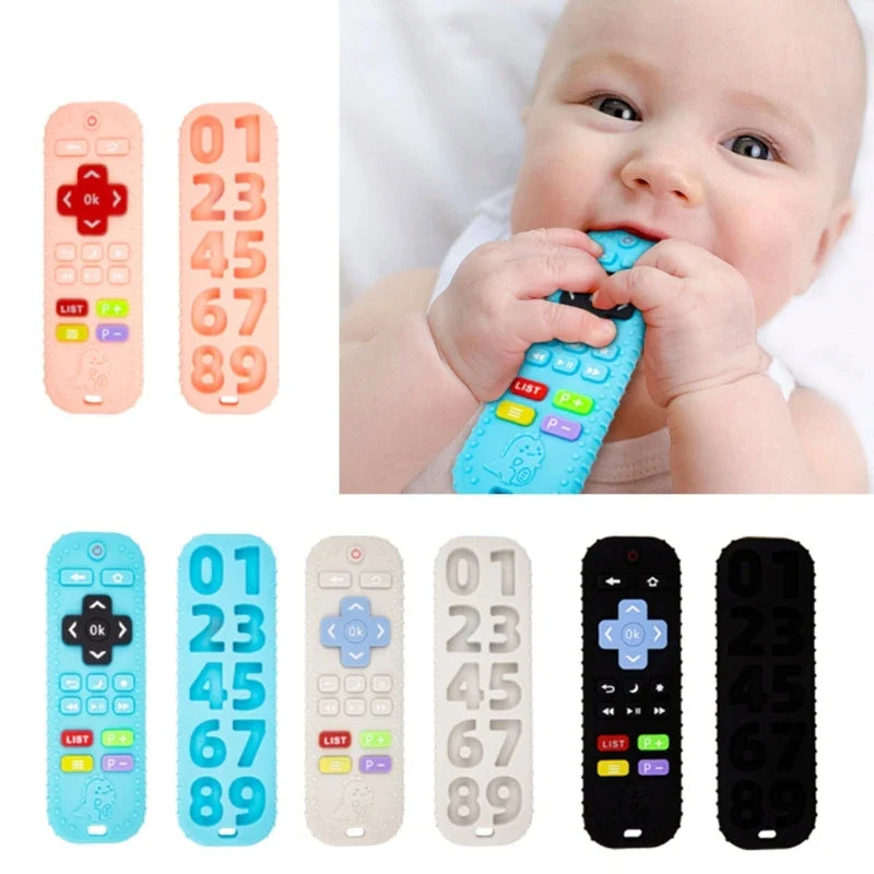 1Pc Grade Silicone Baby Teether Soothing Teether Early Educational Sensory Toys for Infant Teether Remote Control Shape