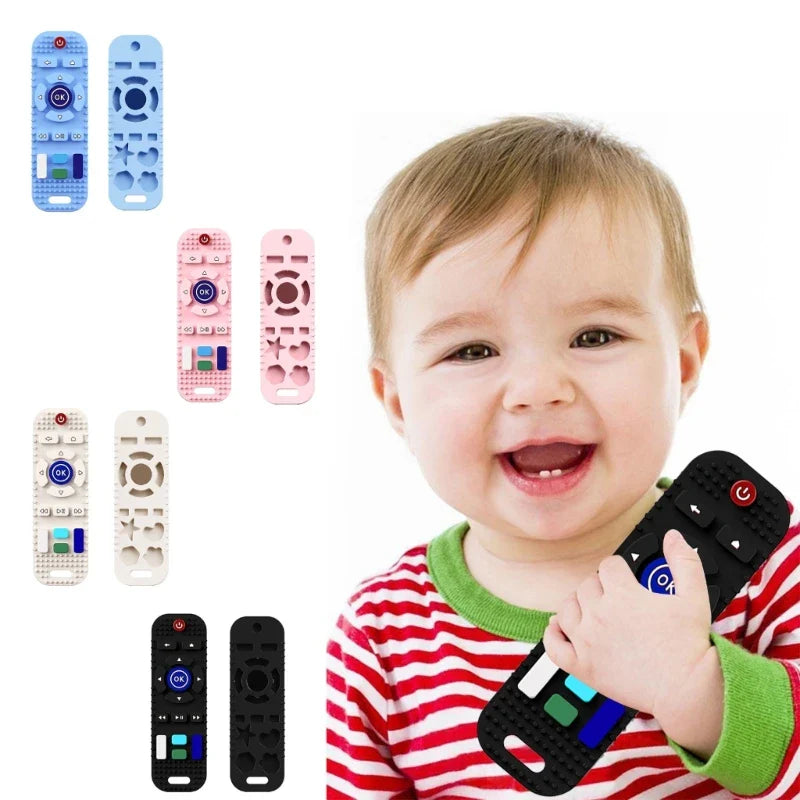 1Pc Grade Silicone Baby Teether Soothing Teether Early Educational Sensory Toys for Infant Teether Remote Control Shape