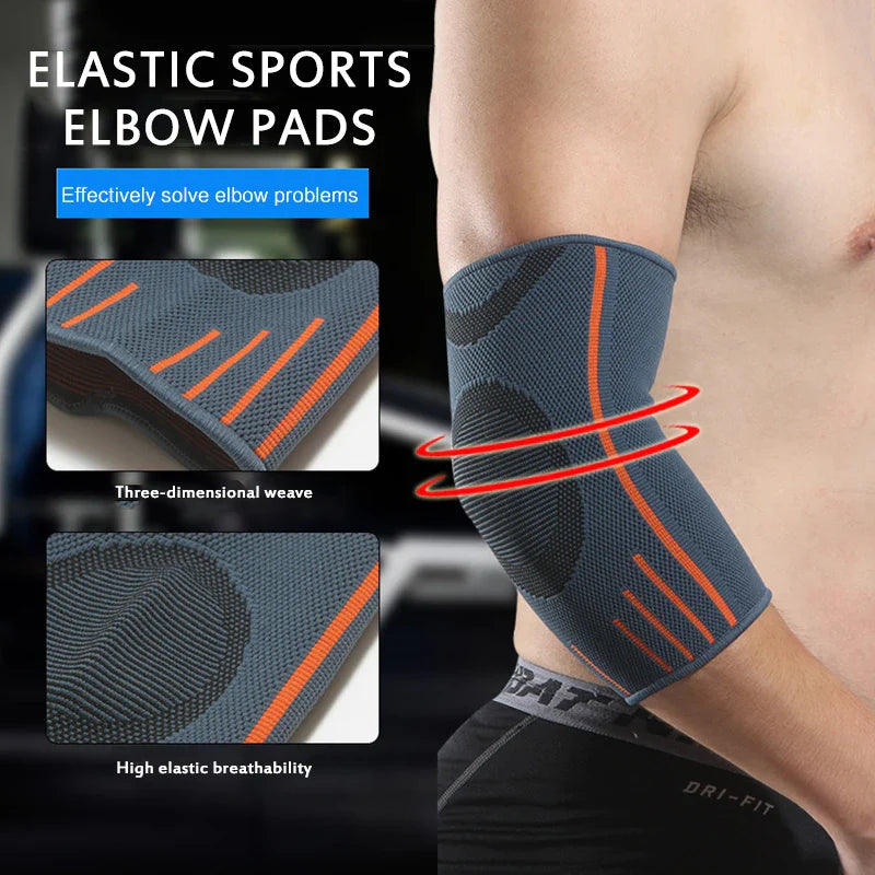 1Pcs Elbow Support Elastic Fitness Elbow Protective Pad Absorb Sweat Breathable Sports Basketball Safety Arm Sleeve Elbow Brace