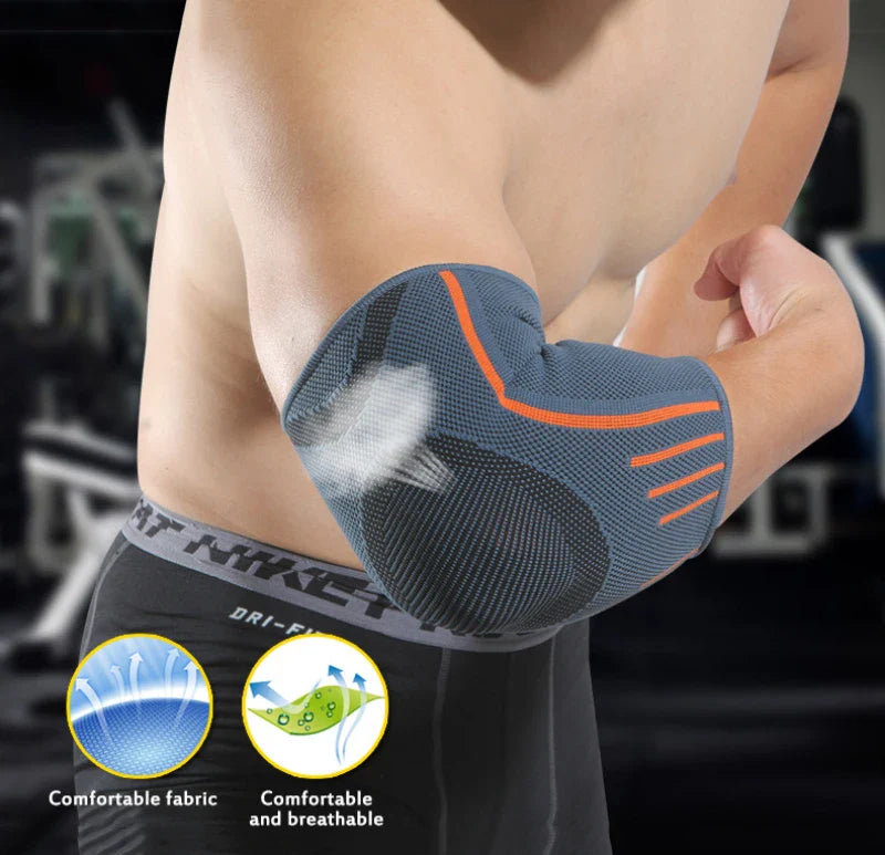 1Pcs Elbow Support Elastic Fitness Elbow Protective Pad Absorb Sweat Breathable Sports Basketball Safety Arm Sleeve Elbow Brace