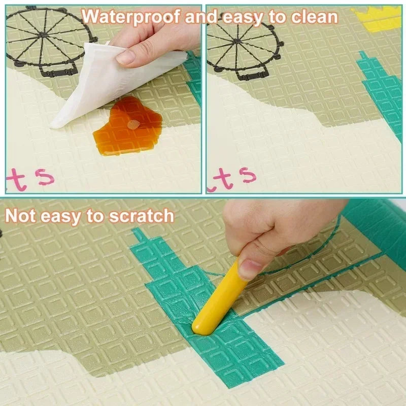 1cm Thick Foldable Floor Baby Play Mats Kids Playmat Crawling Carpet Children Toddler Thermal Rug Game Pad Foam Educational Toys