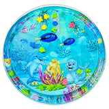 1pc 100cm Large Baby Playing Water Mat Dolphin Seal Pattern PVC Inflatable Round Play Mat Cushion Kids Gift