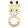 1pc Safety Wooden Baby Teether Crochet Cartoon Long Ear Bunny Baby Rattler Mobile Crib Rattle Bell Newborn Handbell Teething Toy