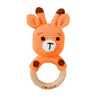 1pc Safety Wooden Baby Teether Crochet Cartoon Long Ear Bunny Baby Rattler Mobile Crib Rattle Bell Newborn Handbell Teething Toy