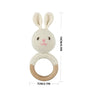 1pc Safety Wooden Baby Teether Crochet Cartoon Long Ear Bunny Baby Rattler Mobile Crib Rattle Bell Newborn Handbell Teething Toy