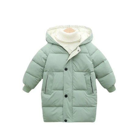 2-12Y Kids Down Long Outerwear Winter Clothes Teen Boys Girls Cotton-Padded Parka Coats Big Children Thicken Warm Cotton Jackets