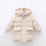 2-12Y Kids Down Long Outerwear Winter Clothes Teen Boys Girls Cotton-Padded Parka Coats Big Children Thicken Warm Cotton Jackets