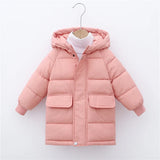 2-12Y Kids Down Long Outerwear Winter Clothes Teen Boys Girls Cotton-Padded Parka Coats Big Children Thicken Warm Cotton Jackets