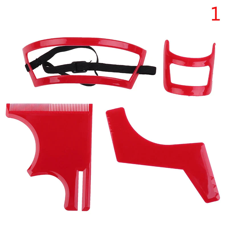 2/3/4Pcs/Set Neckline Shaving Template Guide Haircut Kit Tool Men Beard Hair Goatee