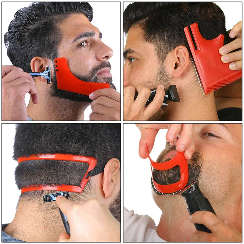 2/3/4Pcs/Set Neckline Shaving Template Guide Haircut Kit Tool Men Beard Hair Goatee