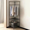 2/3 Layer Corner Coat Rack Multi-function Floor Standing Clothes Hanger Rack Removable Metal Clothing Storage Shelf Cabinet