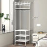 2/3 Layer Corner Coat Rack Multi-function Floor Standing Clothes Hanger Rack Removable Metal Clothing Storage Shelf Cabinet