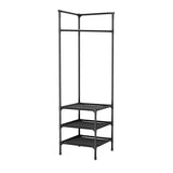 2/3 Layer Corner Coat Rack Multi-function Floor Standing Clothes Hanger Rack Removable Metal Clothing Storage Shelf Cabinet