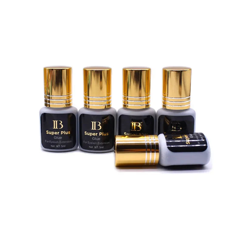 2/5/10 Bottles Original IB Ibeauty Super Plus Glue for Eyelash Extensions 5ml Korea IB Gold Cap False Eyelash Glue Makeup Tools