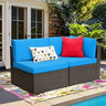 2/5 Pieces Patio Furniture Sets All Weather Outdoor Sectional Patio Sofa Manual Weaving Wicker Rattan Patio Seating Sofas