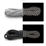 2 Pairs Thick Round Reflective ShoeLaces Black White Safety Highlight Rope Laces Noctilucent Light Fluorescence