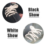 2 Pairs Thick Round Reflective ShoeLaces Black White Safety Highlight Rope Laces Noctilucent Light Fluorescence