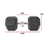 (2 pack) Barbell, 45lb Coated Hex Dumbbell, Single