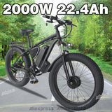 2000W Fat Tire Electric Bike 48V 22Ah 26" Electric Mountain Bikes 55km/h Ebike for Adults 21 Speed Hydraulic Brakes