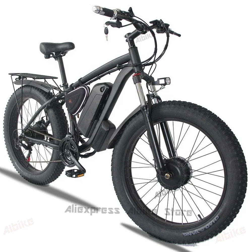 2000W Fat Tire Electric Bike 48V 22Ah 26" Electric Mountain Bikes 55km/h Ebike for Adults 21 Speed Hydraulic Brakes