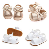 2018 Brand New Cute Newborn Infant Baby Girls Bowknot Princess Shoes Toddler Summer Sandals PU Non-slip Rubber ShoesSize 0-18M