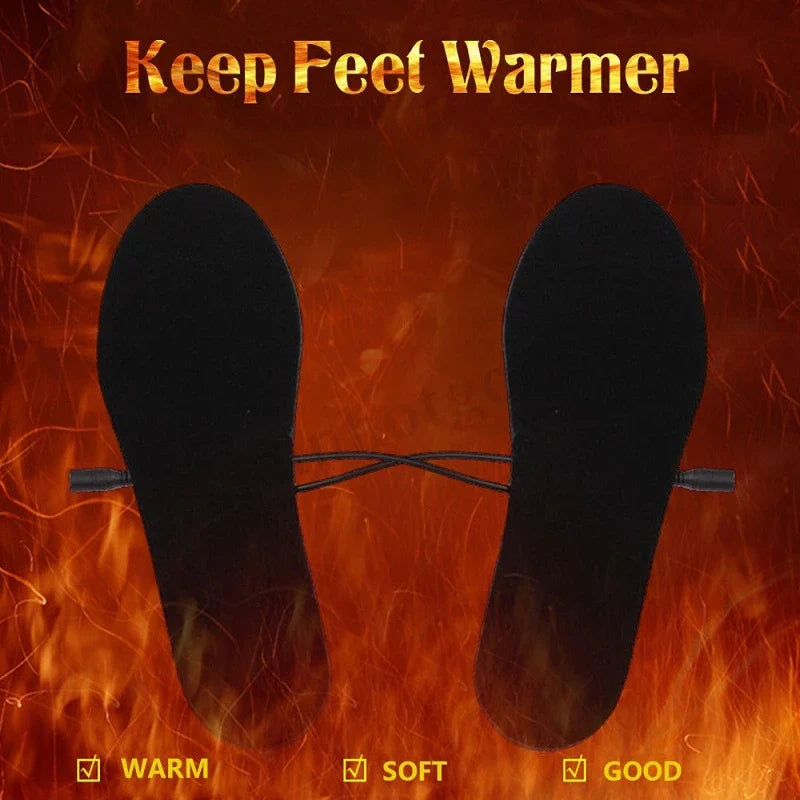 2019 USB Electric Heated Insoles Women Men Heated Insoles For Shoes Outdoor Sports Heating Winter Warm Soles Warmer Sock Pad Mat