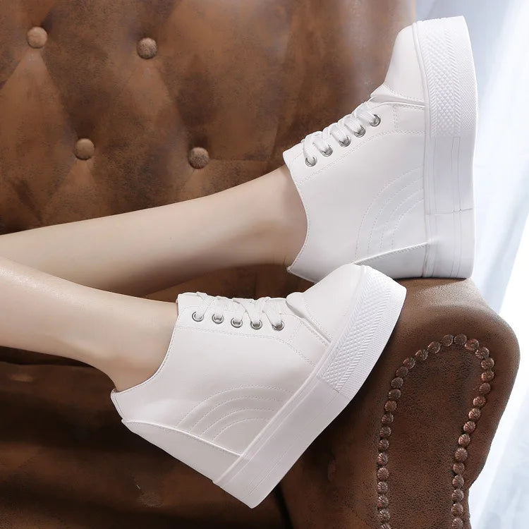 2020 Autumn High Top Wedge Platform Sneakers Women Casual Shoes Hidden Heels Ladies Sneakers  Women Shoes YYJ150