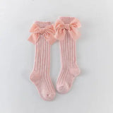 2020 Winter Kids Socks Toddlers Girls Big Bow Socks Knee High Long Soft  Socks 100% Cotton Baby Leg Warmers