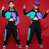 2021 Children Hip Hop Clothes Girls Jazz Street Dance Costume Kids Sweatshirt Pants Set Ballroom Dancewear Stage Rave Clothing